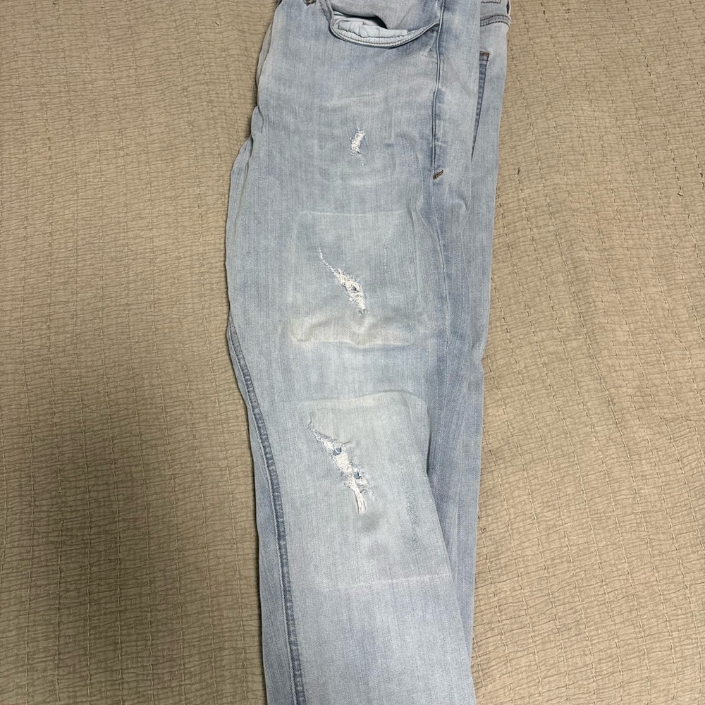Express Light Blue Distressed Men's Jeans